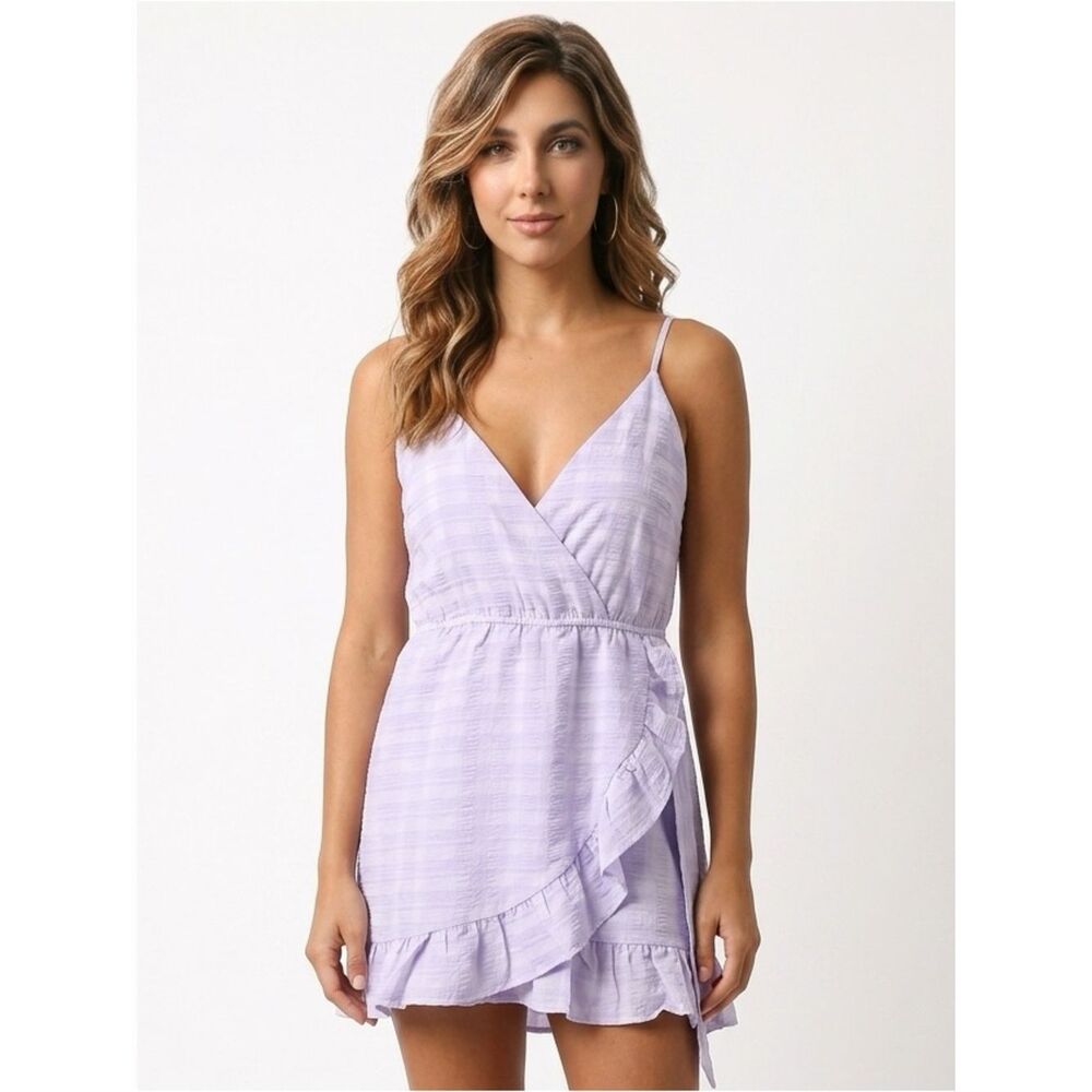 LOVE FATE DESTINY LFD | Lavender Ruffle Wrap Romper Women’s Size Medium NEW!!